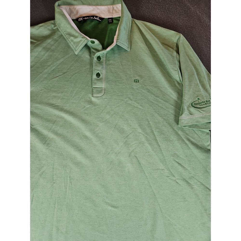 Travis‎ Mathew Polo Shirt Mens 2XL Green Short Sleeve Golf Polo Shirt Casual